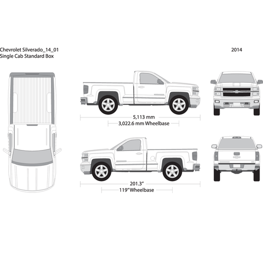 2014 Chevy Silverado 1500 V01 Vehicle Wrap Template