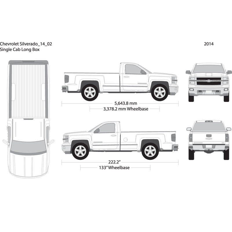 2014 Chevy Silverado 1500 V02 Vehicle Wrap Template