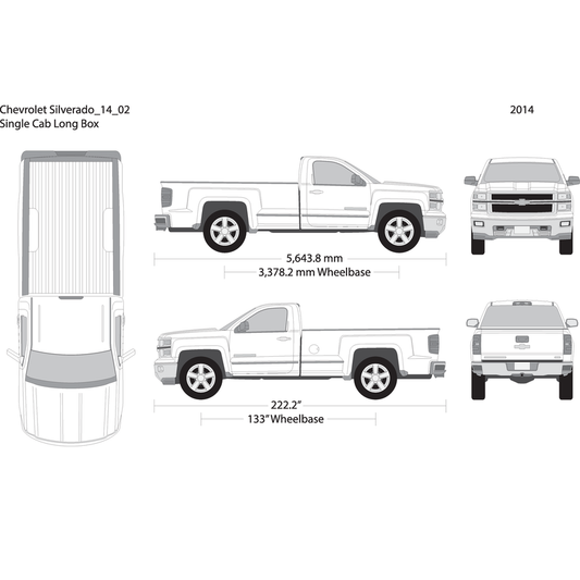 2014 Chevy Silverado 1500 V02 Vehicle Wrap Template