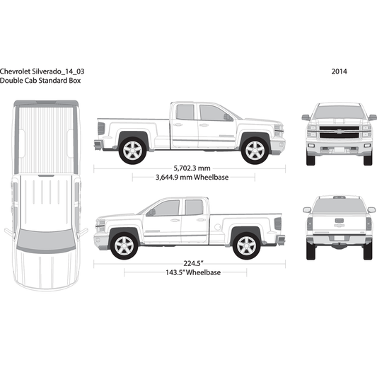 2014 Chevy Silverado 1500 V03 Vehicle Wrap Template