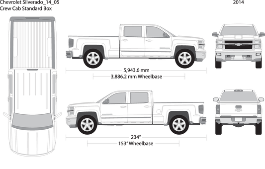 2014 Chevy Silverado 1500 V05 Vehicle Wrap Template