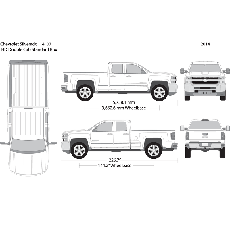 2014 Chevy Silverado 2500 3500 Hd V07 Vehicle Wrap Template