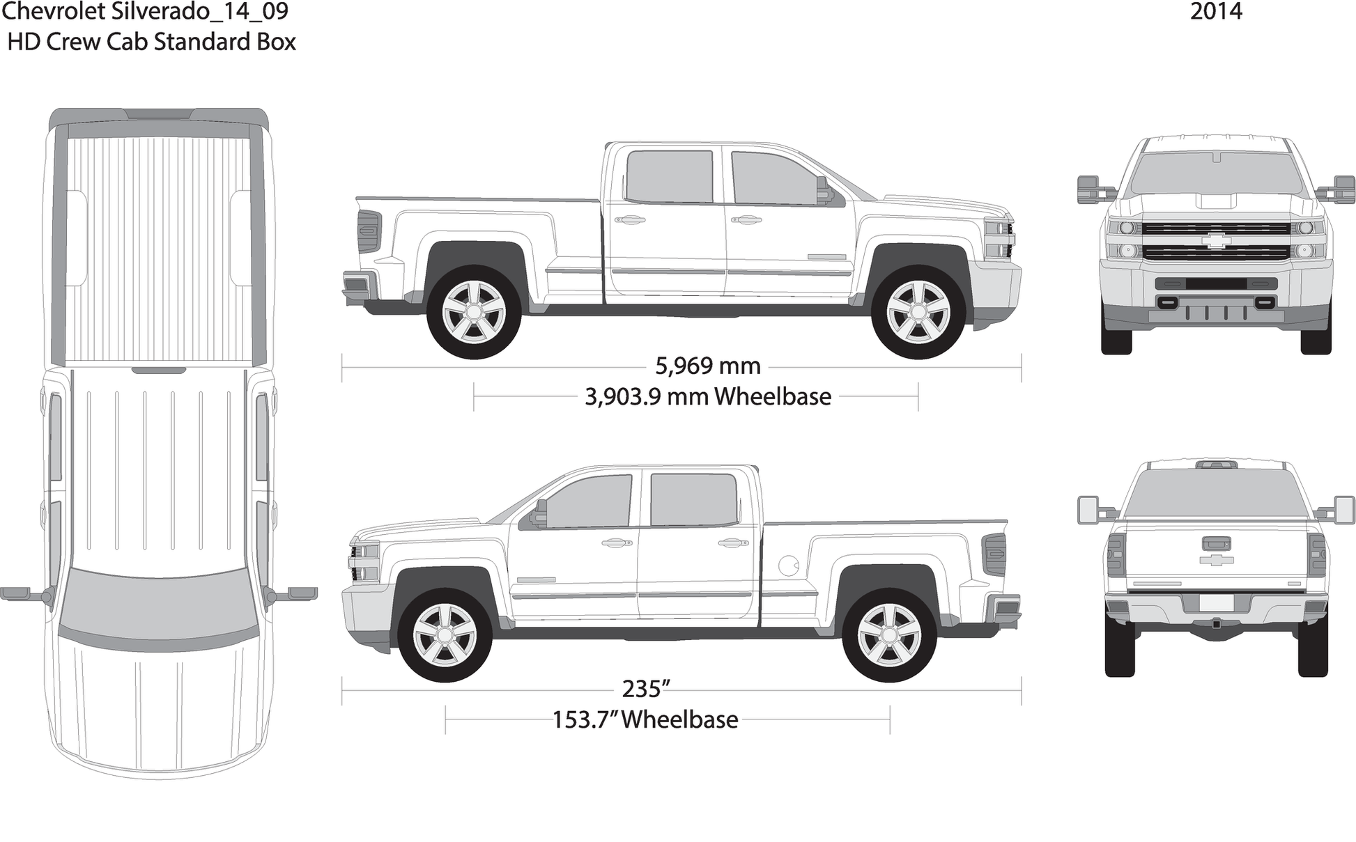 2014 Chevy Silverado 2500 3500 Hd V09 Vehicle Wrap Template
