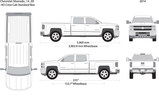 2014 Chevy Silverado 2500 3500 Hd V09 Vehicle Wrap Template