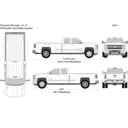 2014 Chevy Silverado 2500 3500 Hd V12 Vehicle Wrap Template