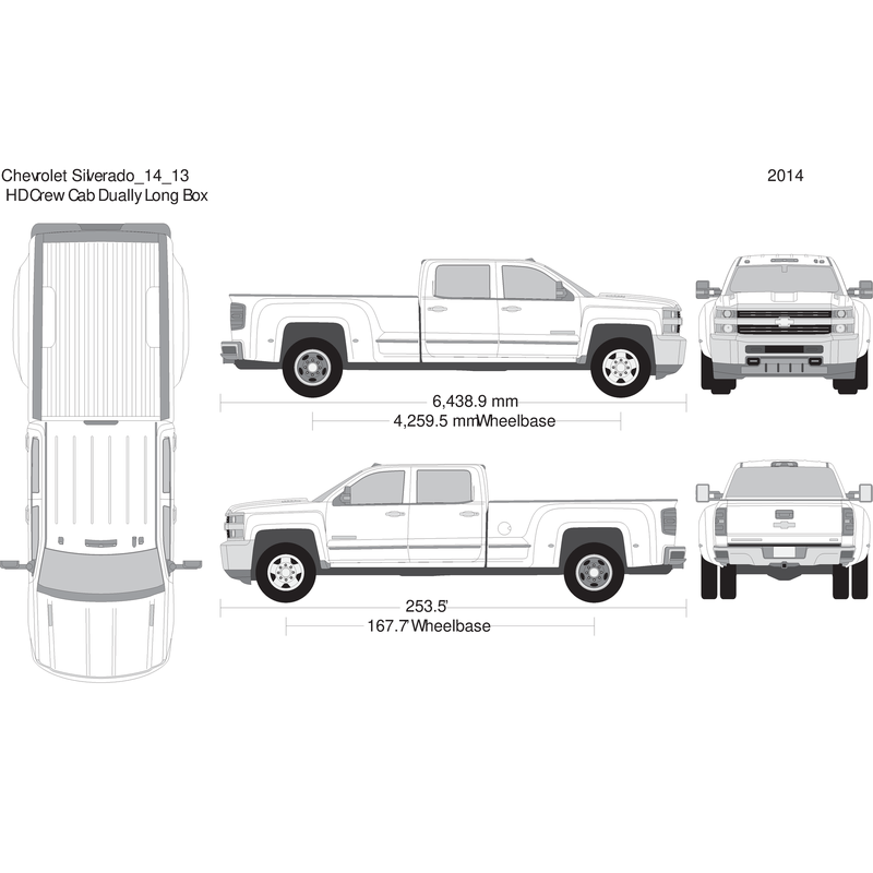2014 Chevy Silverado 2500 3500 Hd V13 Vehicle Wrap Template