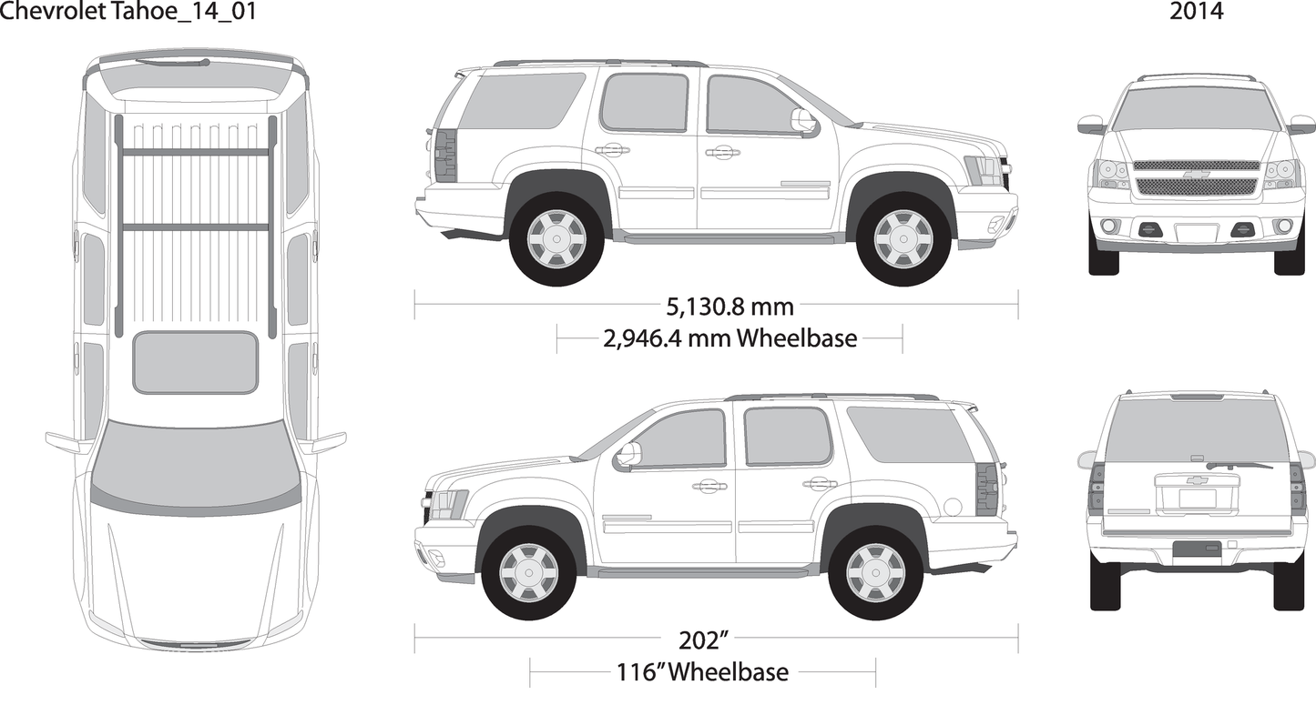 2014 Chevy Tahoe V01 Vehicle Wrap Template