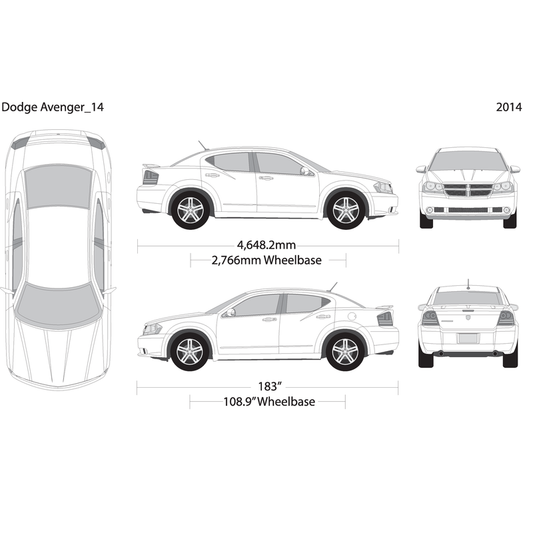 2014 Dodge Avenger V14 Vehicle Wrap Template