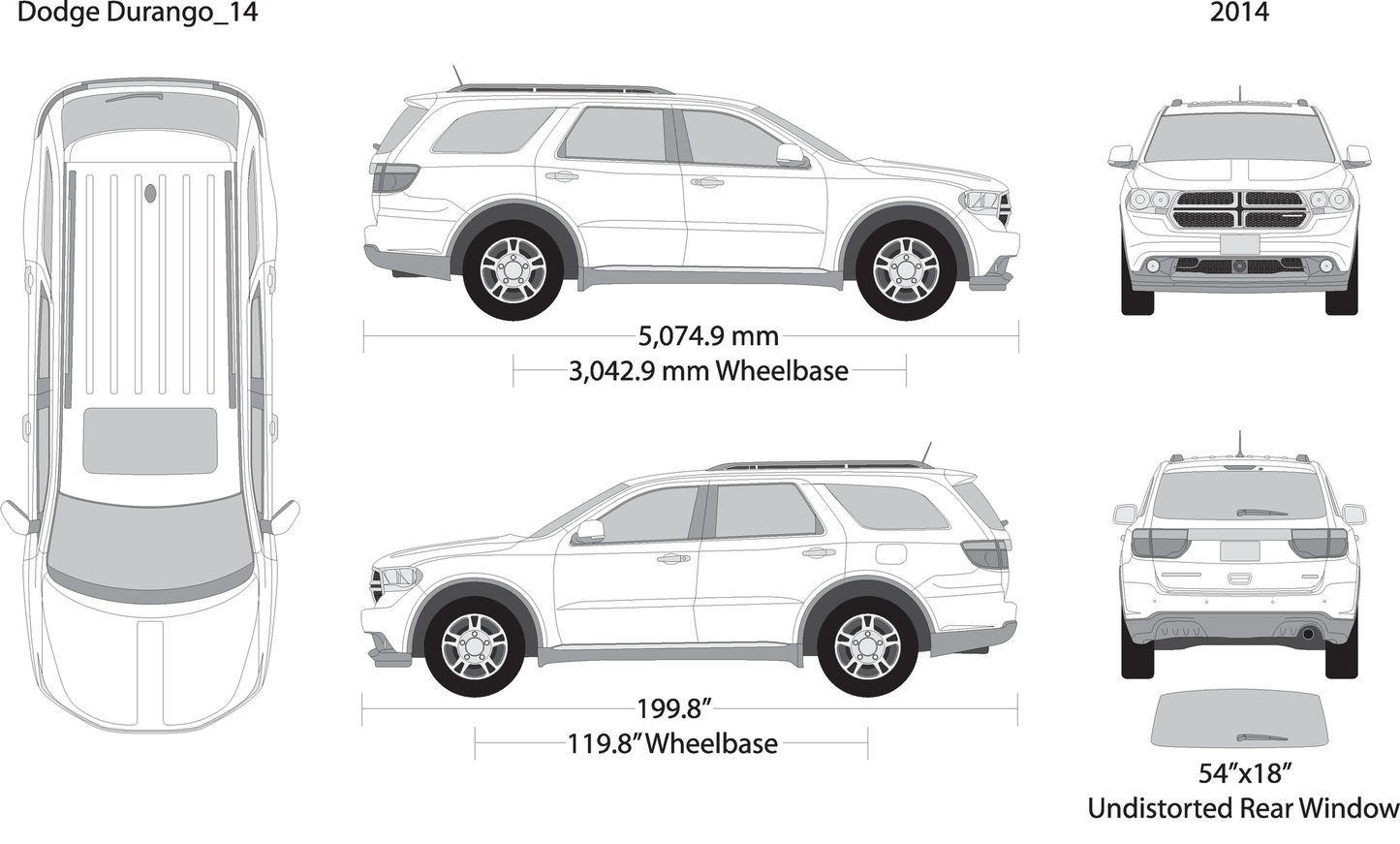 2014 Dodge Durango V14 Vehicle Wrap Template