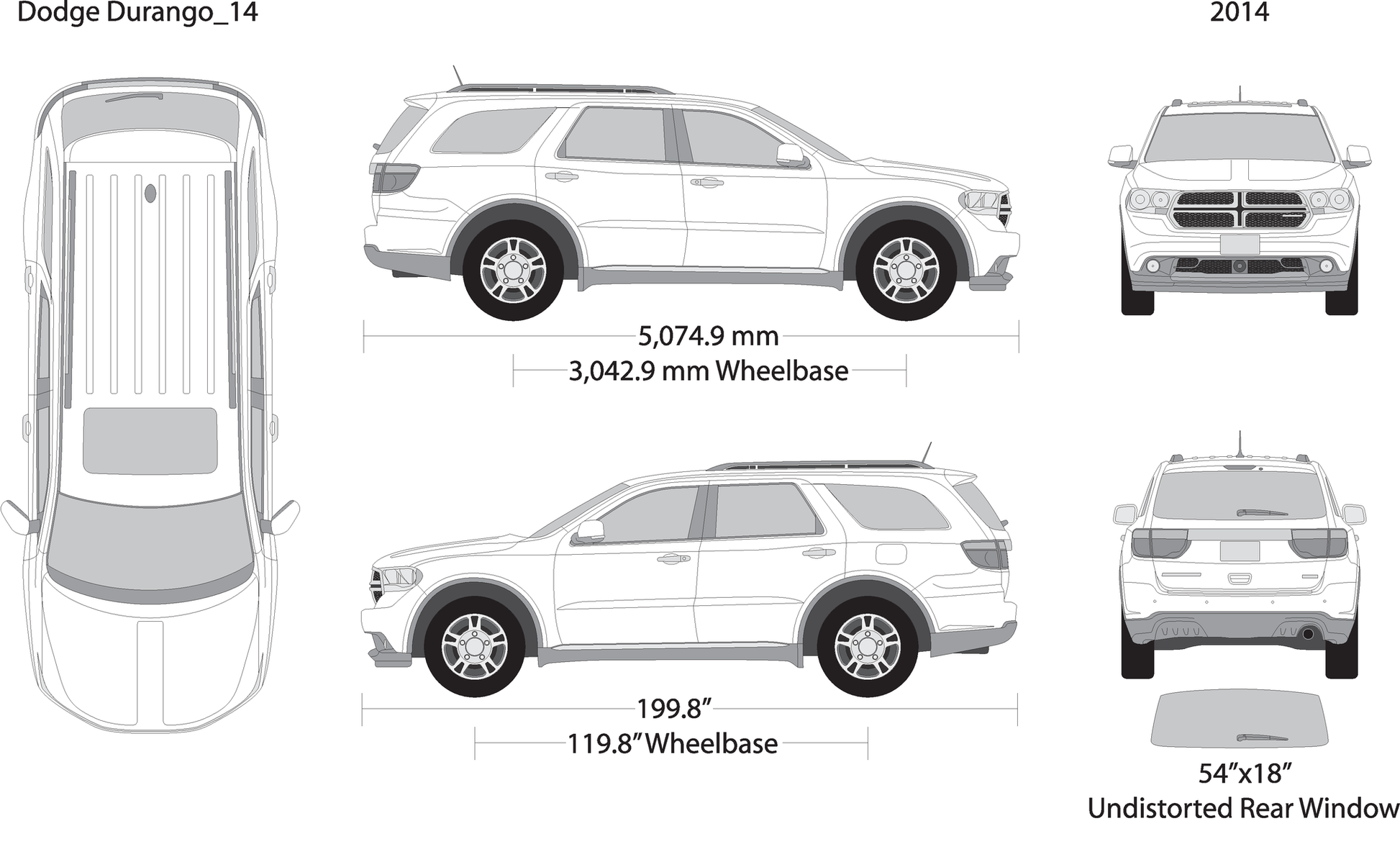 2014 Dodge Durango V14 Vehicle Wrap Template