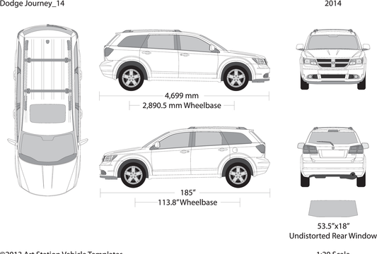 2014 Dodge Journey V14 Vehicle Wrap Template