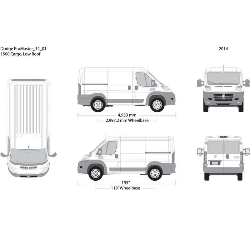 2014 Dodge Promaster V01 Vehicle Wrap Template