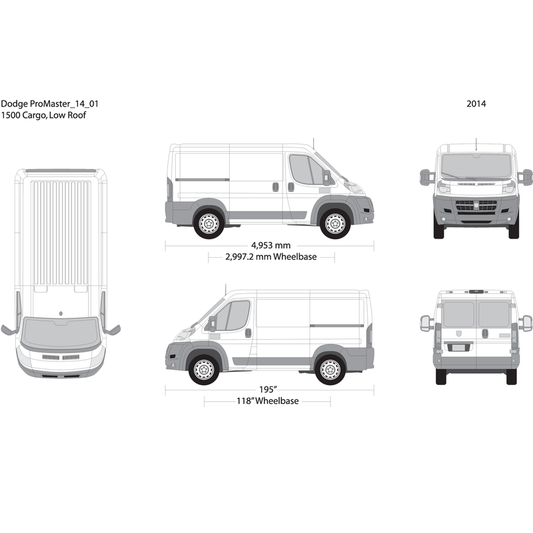 2014 Dodge Promaster V01 Vehicle Wrap Template