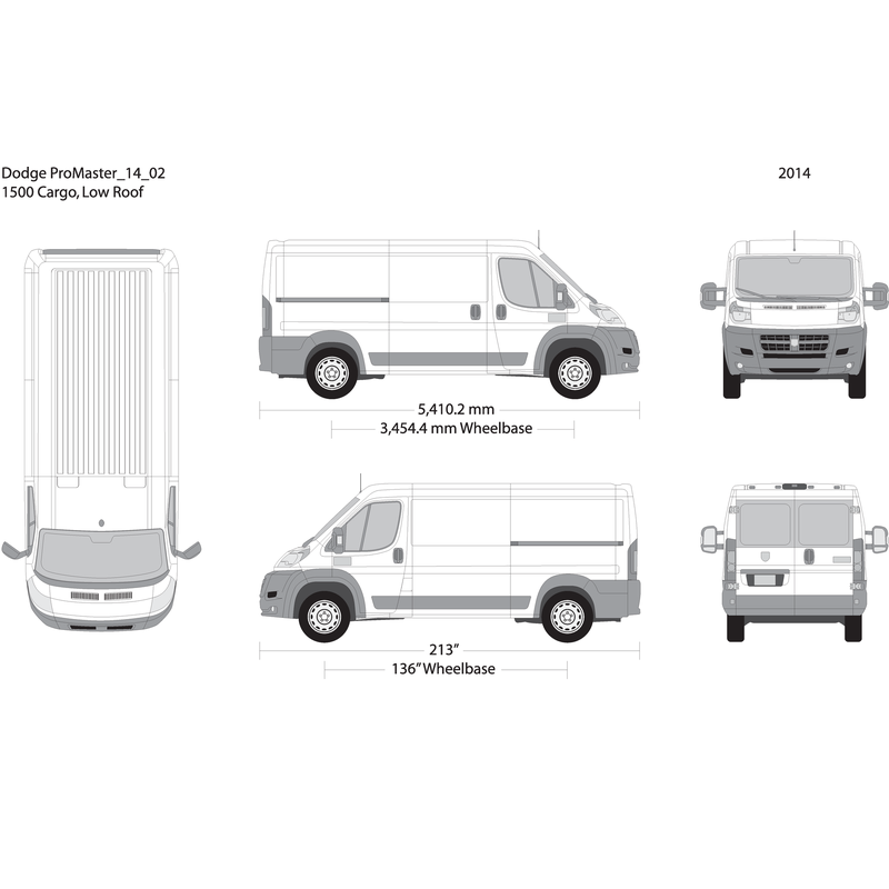 2014 Dodge Promaster V02 Vehicle Wrap Template