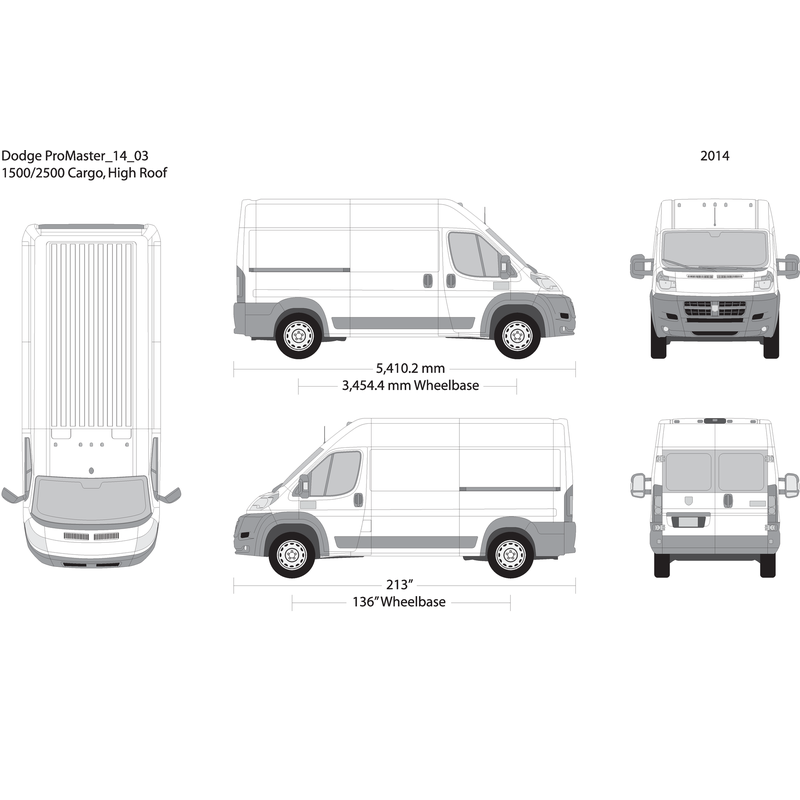 2014 Dodge Promaster V03 Vehicle Wrap Template