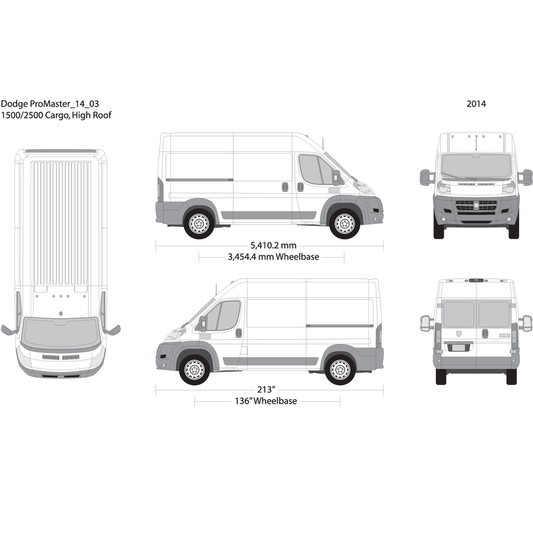 2014 Dodge Promaster V03 Vehicle Wrap Template
