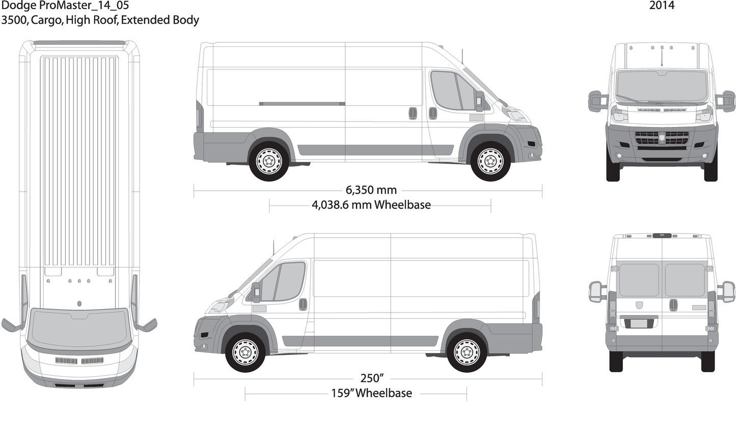 2014 Dodge Promaster V05 Vehicle Wrap Template