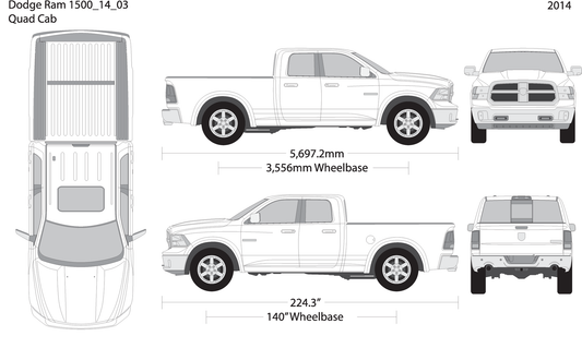 2014 Dodge Ram 1500 V03 Vehicle Wrap Template