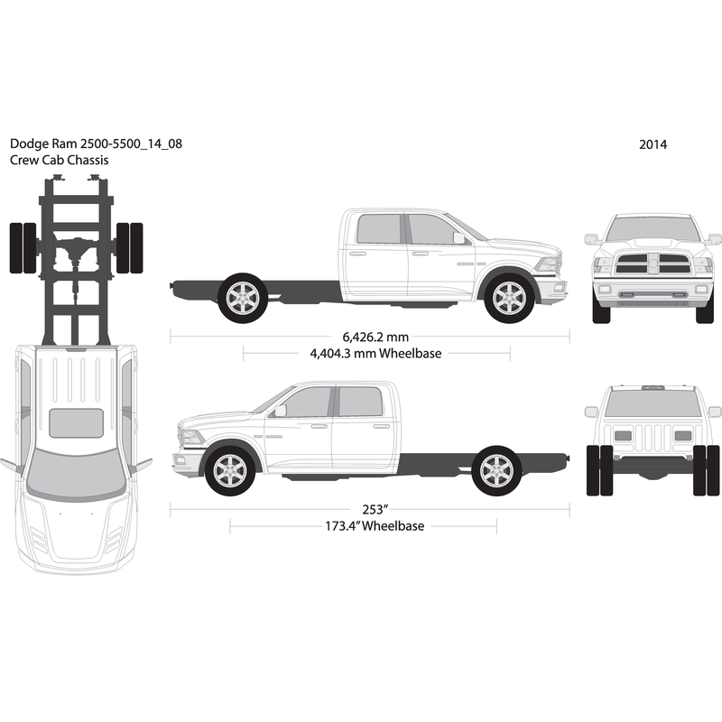 2014 Dodge Ram 2500 3500 V08 Vehicle Wrap Template