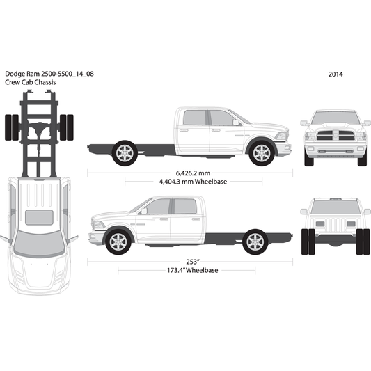 2014 Dodge Ram 2500 3500 V08 Vehicle Wrap Template