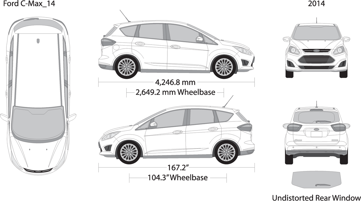 2014 Ford C Max V01 Vehicle Wrap Template