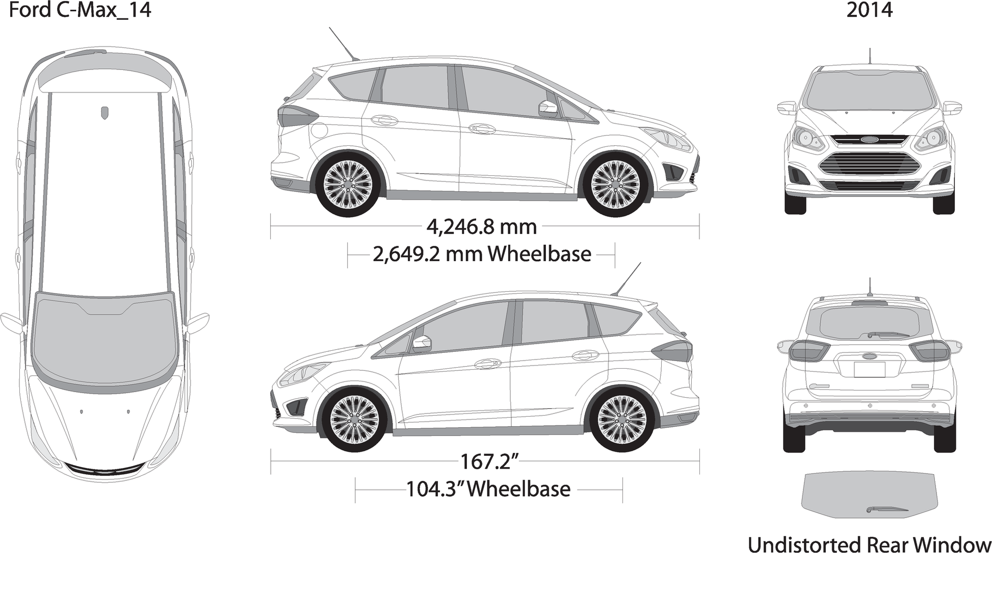 2014 Ford C Max V01 Vehicle Wrap Template