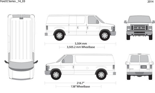 2014 Ford E Series V03 Vehicle Wrap Template