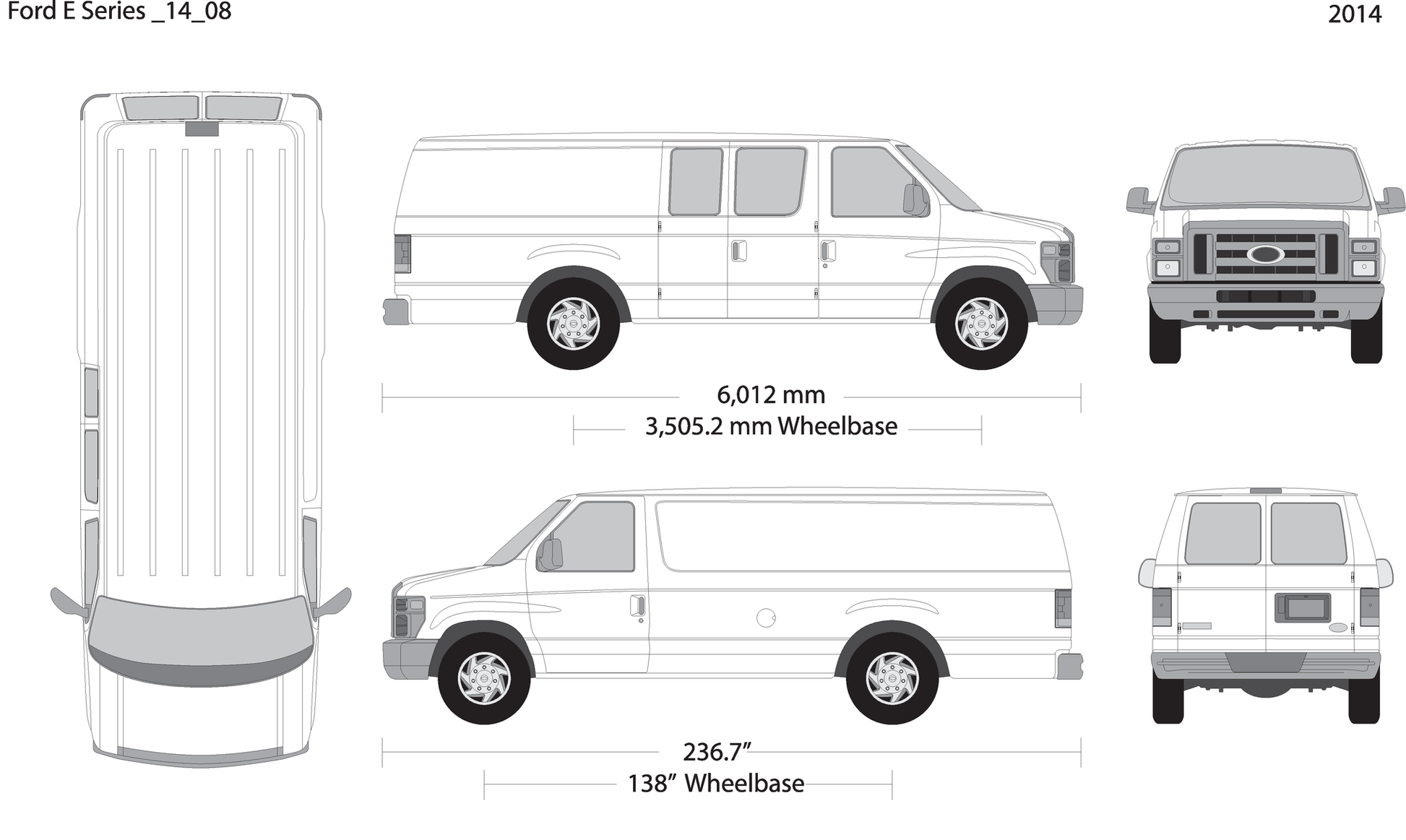 2014 Ford E Series V08 Vehicle Wrap Template
