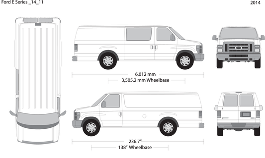 2014 Ford E Series V11 Vehicle Wrap Template