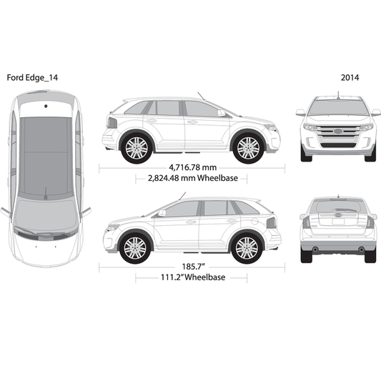 2014 Ford Edge V14 Vehicle Wrap Template