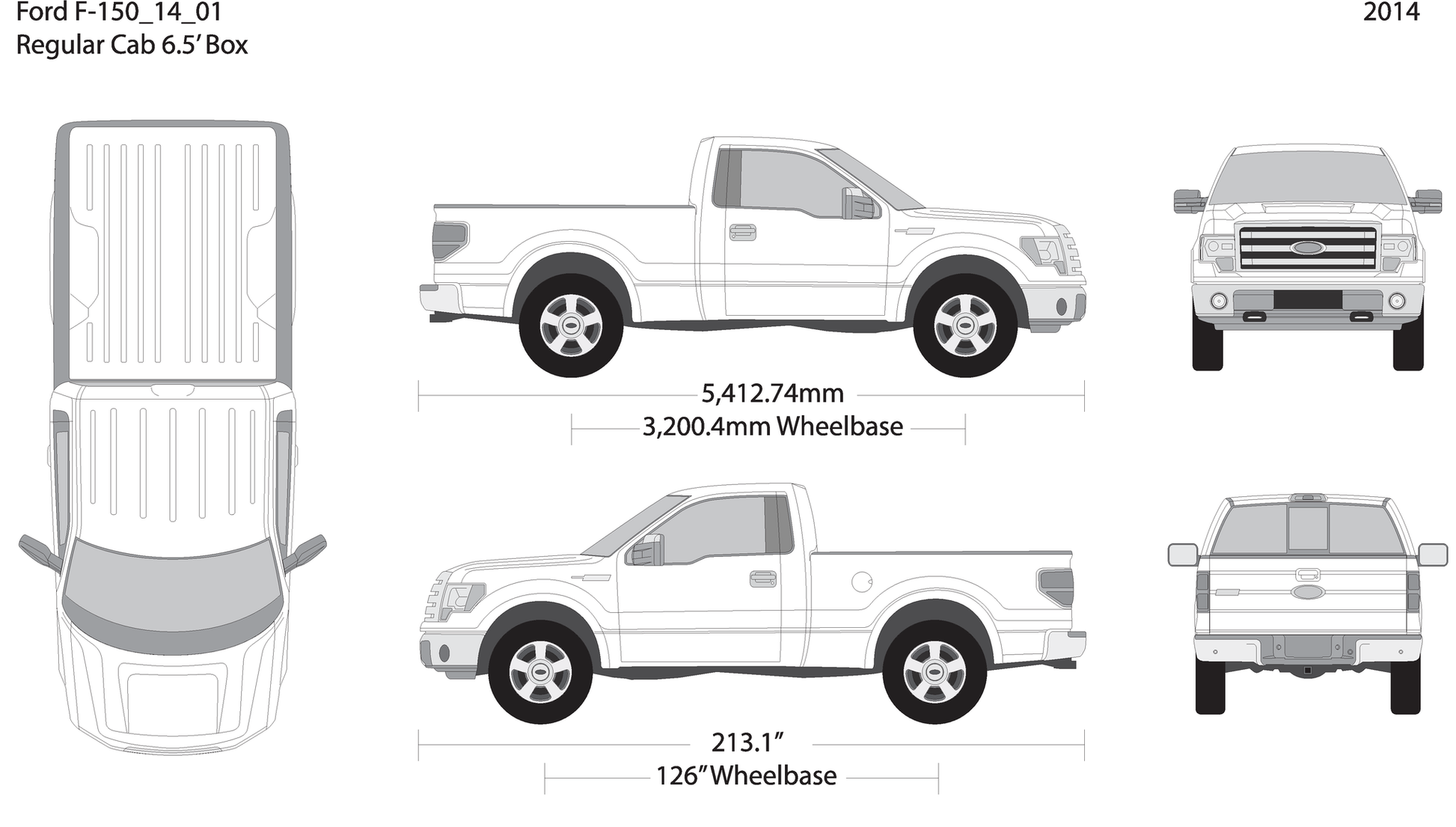 2014 Ford F 150 V01 Vehicle Wrap Template