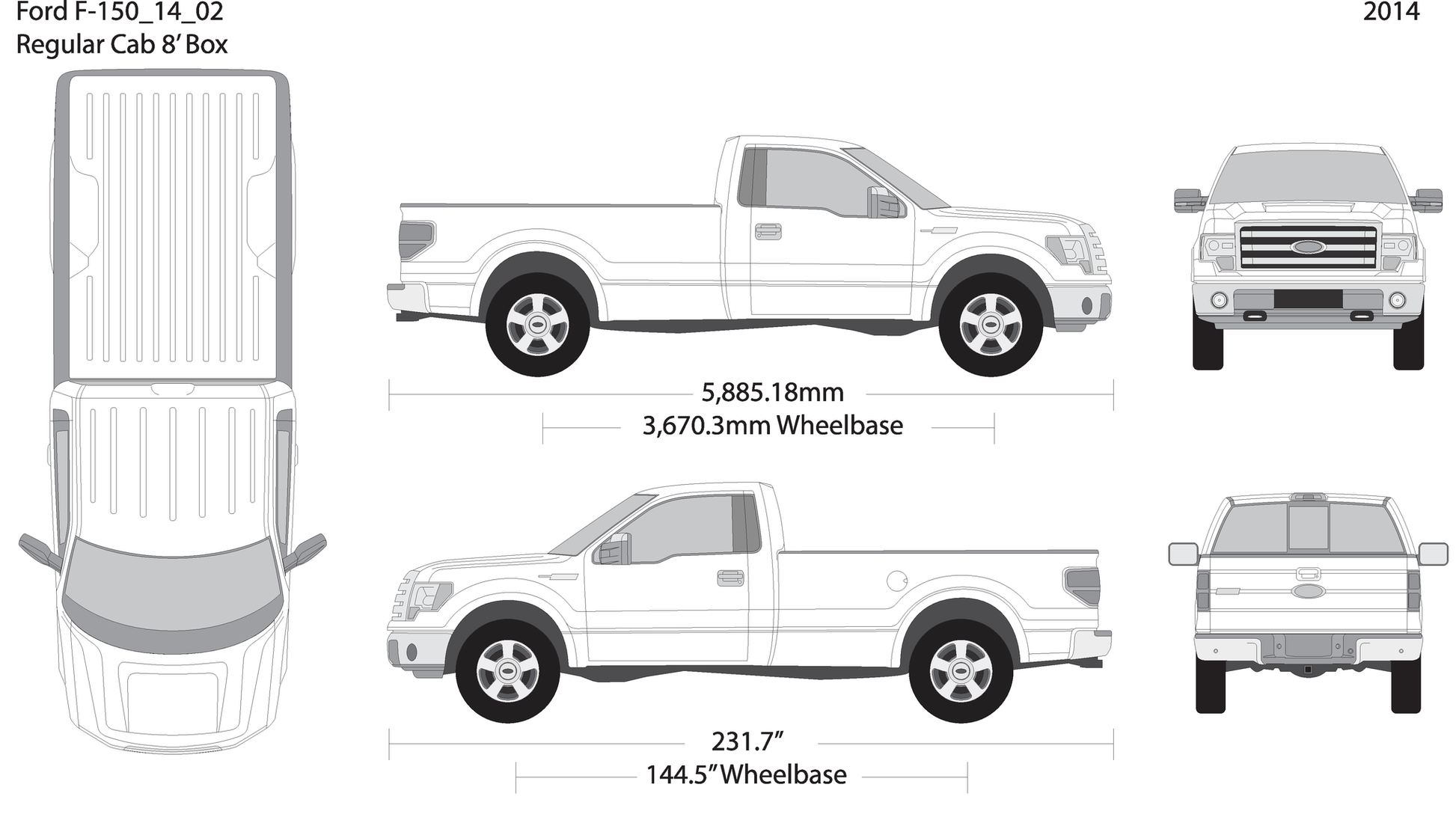 2014 Ford F 150 V02 Vehicle Wrap Template