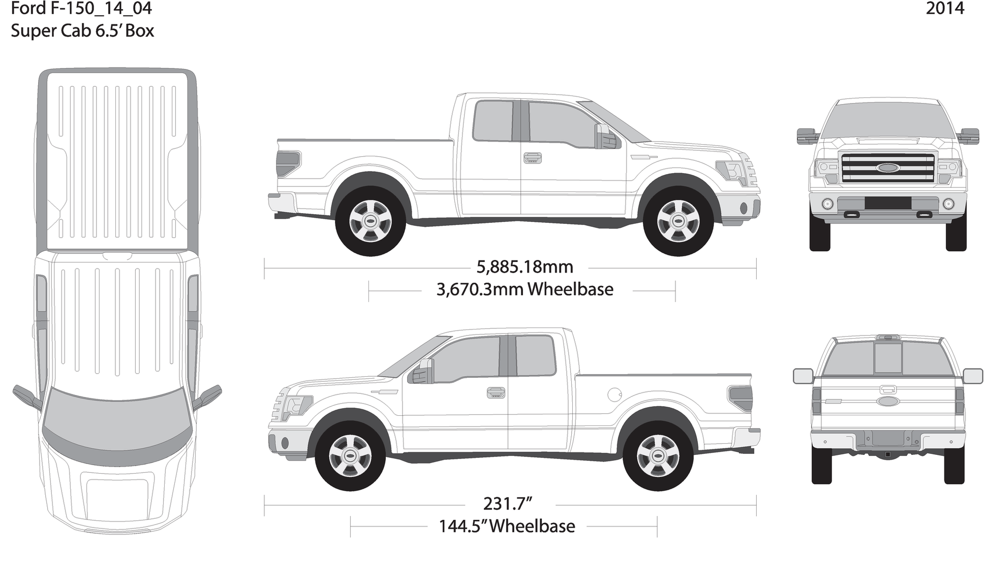 2014 Ford F 150 V04 Vehicle Wrap Template