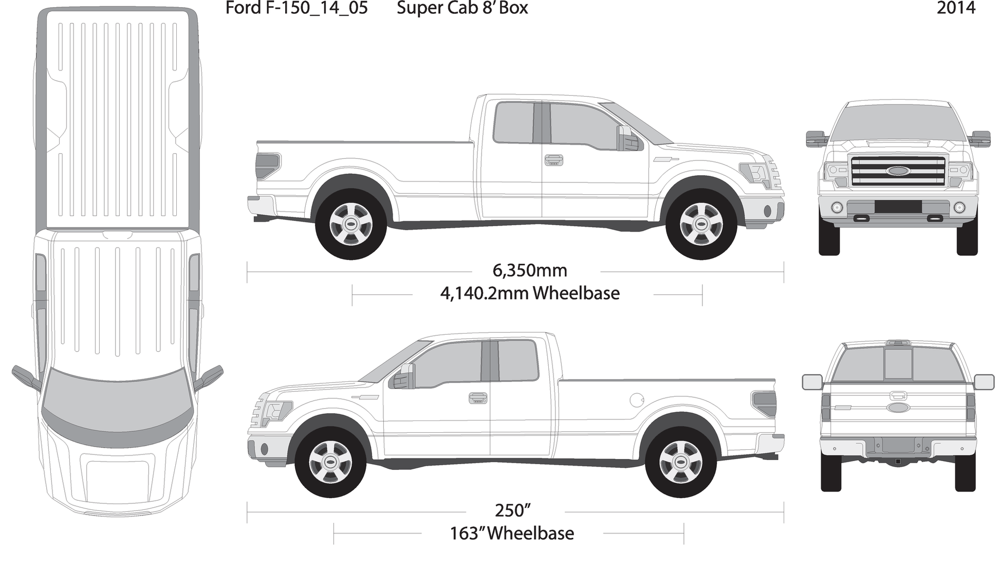 2014 Ford F 150 V05 Vehicle Wrap Template