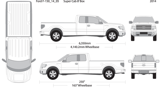 2014 Ford F 150 V05 Vehicle Wrap Template