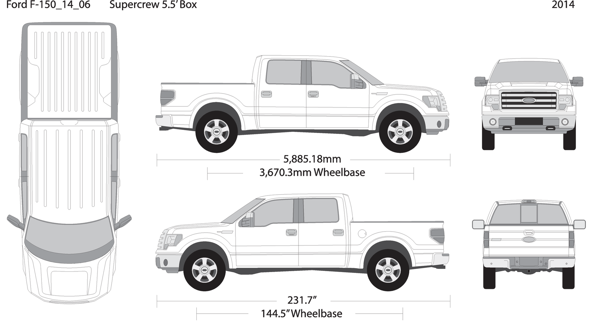2014 Ford F 150 V06 Vehicle Wrap Template