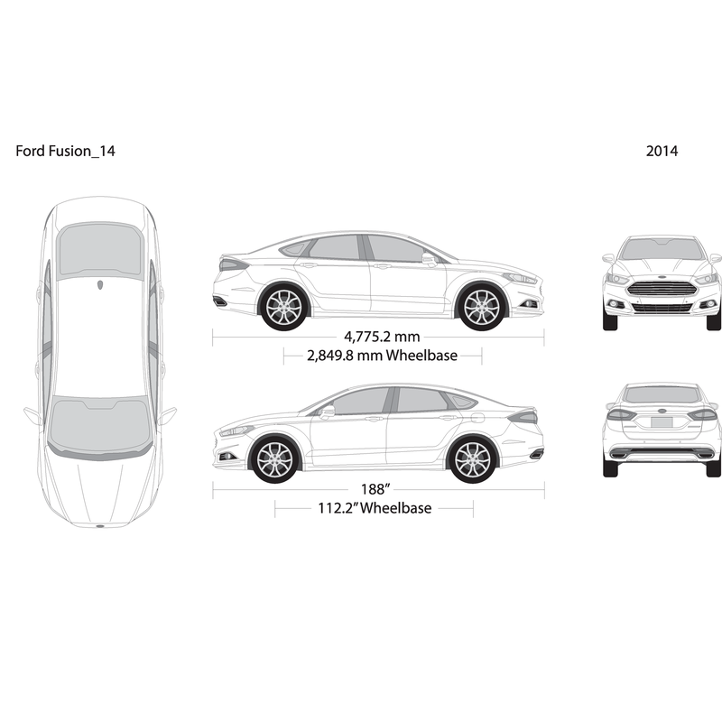 2014 Ford Fusion V14 Vehicle Wrap Template