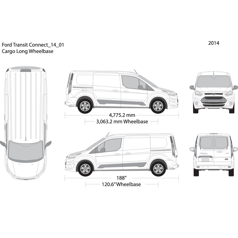 2014 Ford Transit Connect V01 Vehicle Wrap Template