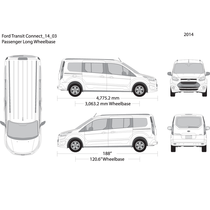 2014 Ford Transit Connect V03 Vehicle Wrap Template