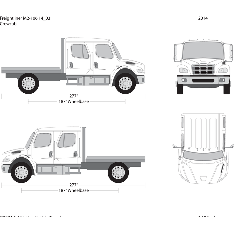 2014 Frieghtliner M2 106 V03 Vehicle Wrap Template