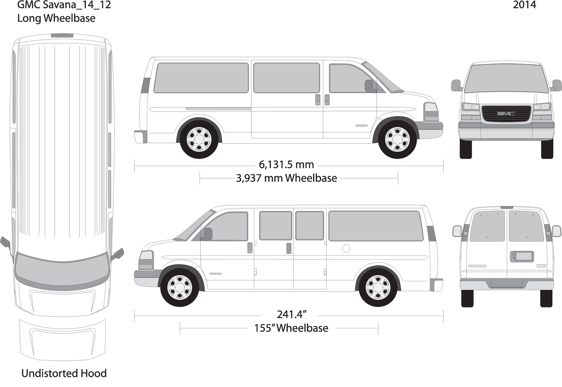 2014 Gmc Savana V12 Vehicle Wrap Template