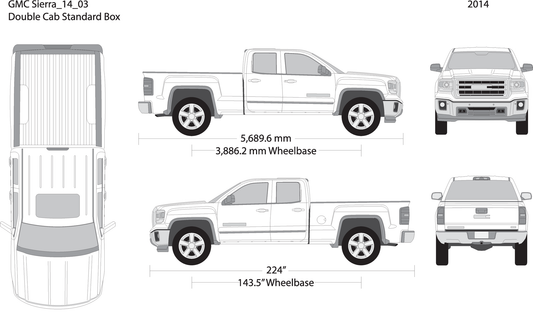 2014 Gmc Sierra 1500 V03 Vehicle Wrap Template