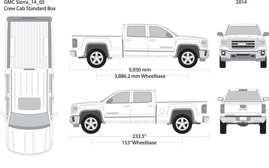 2014 Gmc Sierra 1500 V05 Vehicle Wrap Template