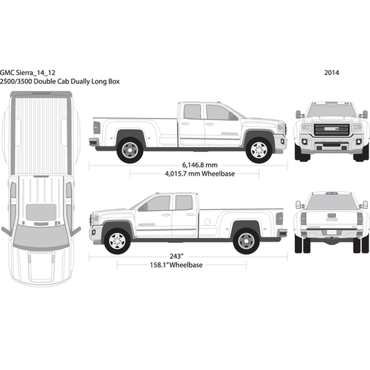 2014 Gmc Sierra 2500 3500 Hd V12 Vehicle Wrap Template