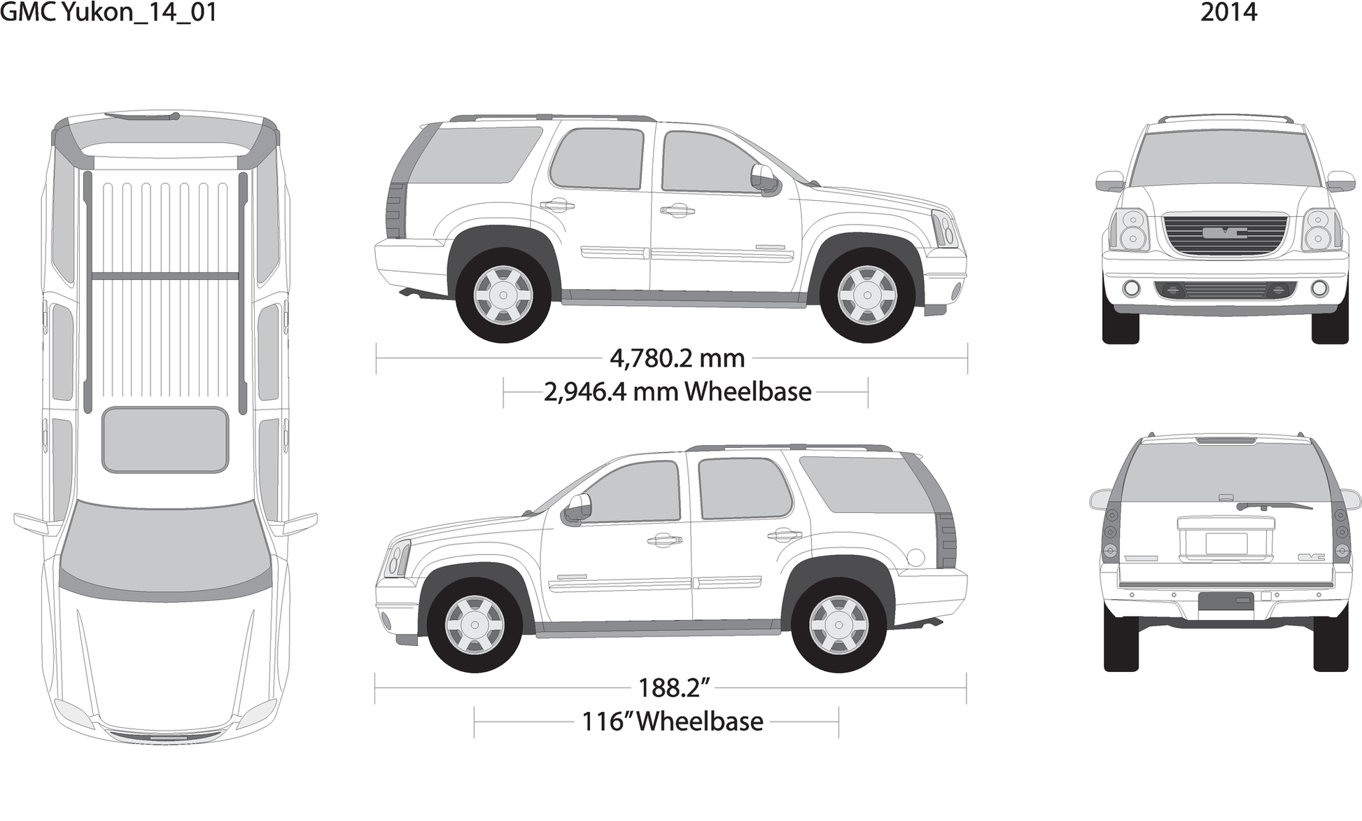 2014 Gmc Yukon V01 Vehicle Wrap Template