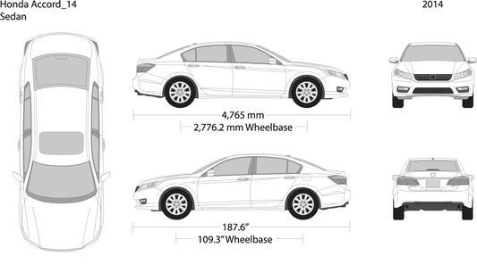 2014 Honda Accord Sedan V01 Vehicle Wrap Template