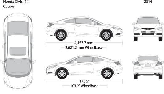 2014 Honda Civic Coupe V14 Vehicle Wrap Template