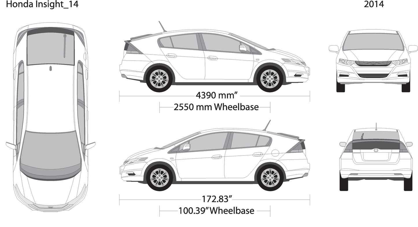 2014 Honda Insight V14 Vehicle Wrap Template