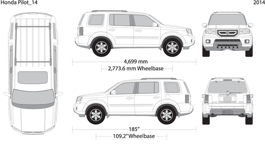 2014 Honda Pilot V14 Vehicle Wrap Template
