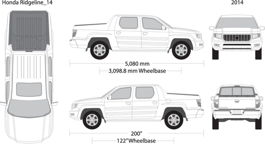 2014 Honda Ridgeline V14 Vehicle Wrap Template